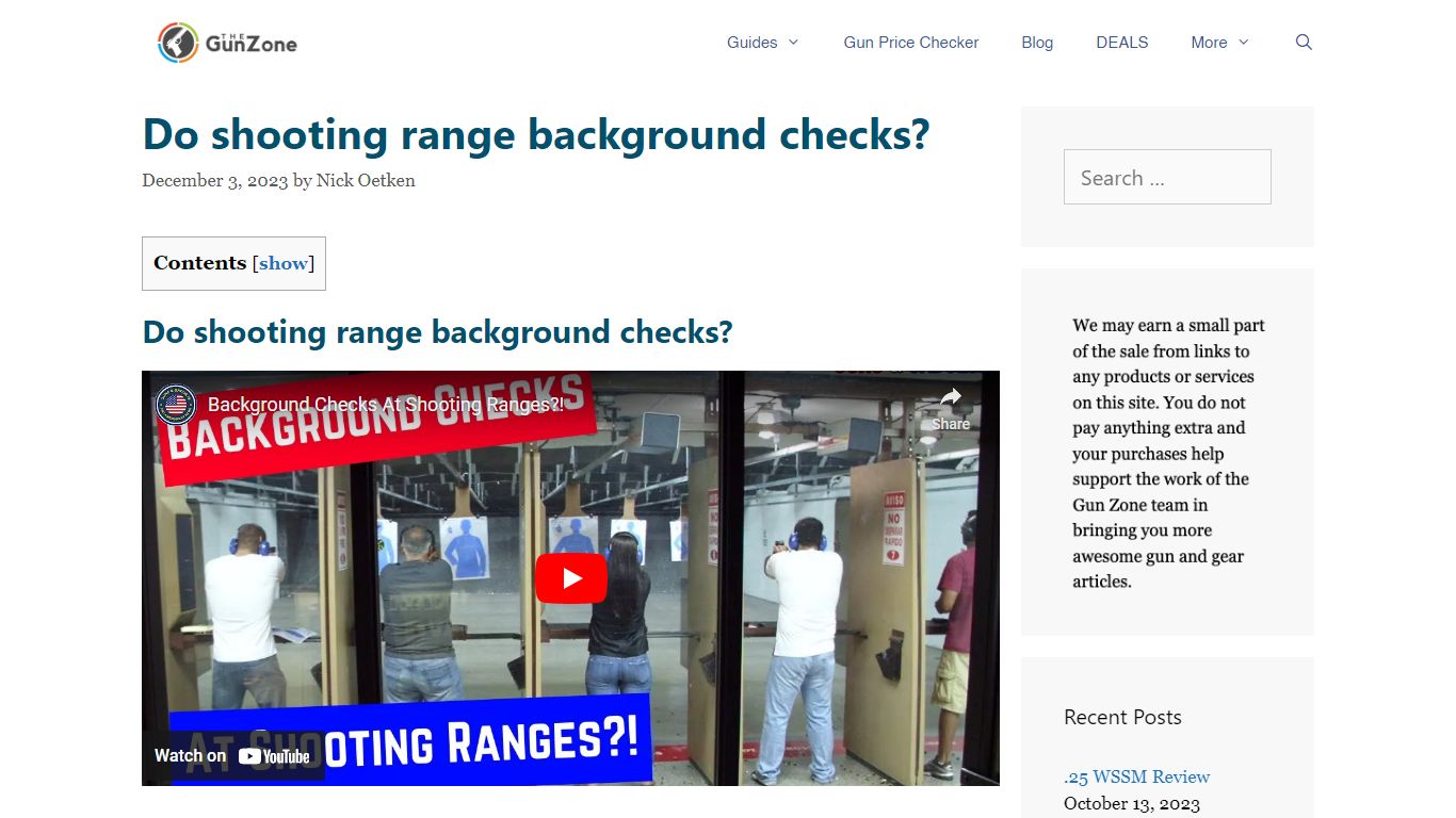 Do shooting range background checks? | TheGunZone